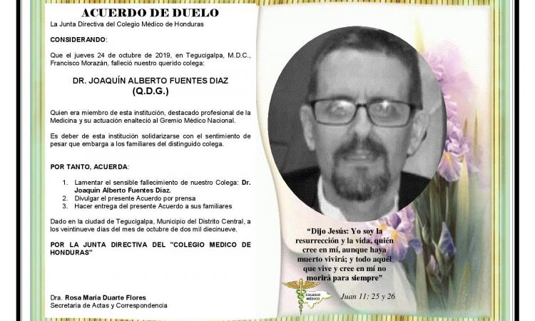 Obituario Dr. Joaquín Alberto Fuentes Díaz
