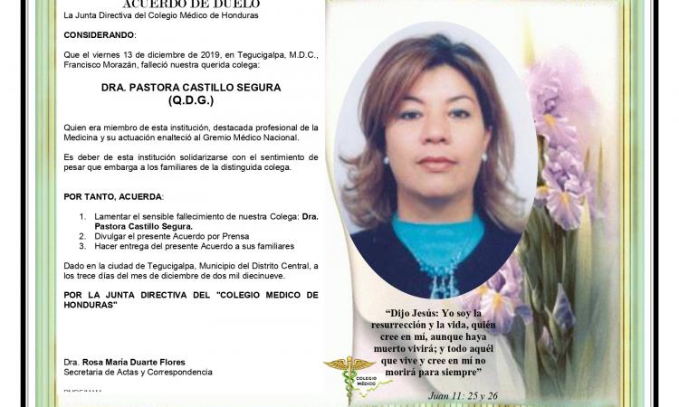 Obituario Dra. Pastora Castillo Segura