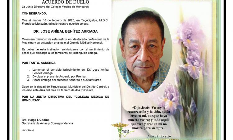 Obituario Dr. José Anibal Benítez Arriaga