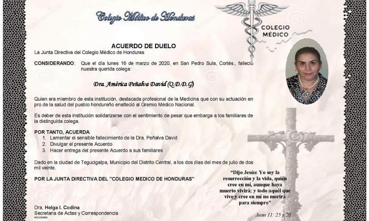 Obituario Dra. América Peñalva David 