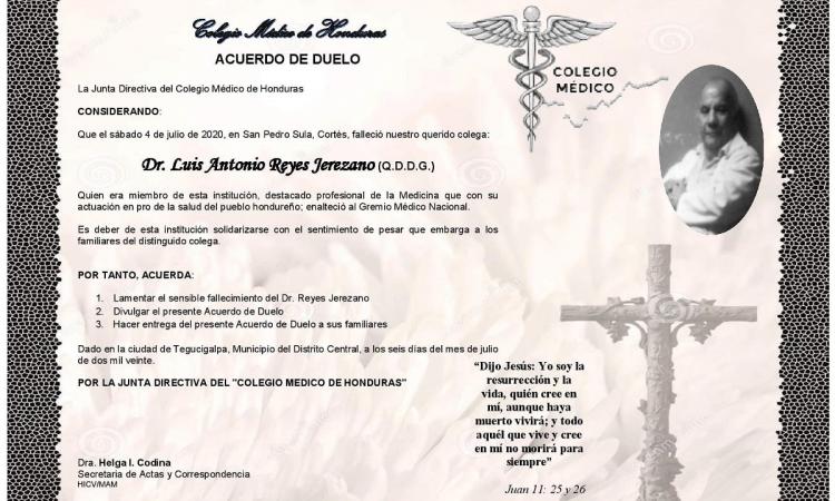 Obituario Dr. Luis Antonio Reyes Jerezano