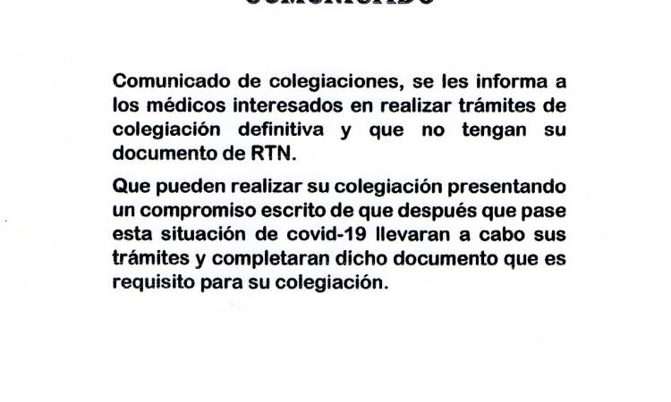 Comunicado de Colegiaciones