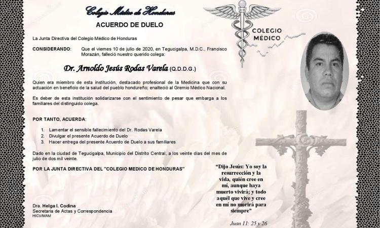 Obituario Dr. Arnoldo Jesús Rodas Varela 