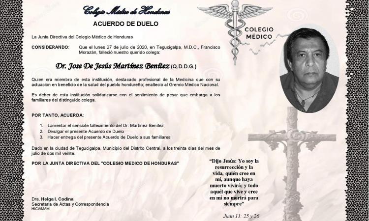 Obituario Dr. José de Jesús Martínez Benítez