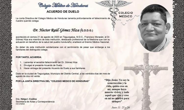 Obituario Dr.  Héctor Raúl Gómez Hiza (Q.D.D.G.)