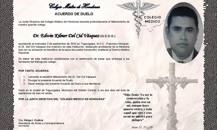 Obituario Dr. Edwin Kilmer Del Cid Vásquez (Q.D.D.G.)