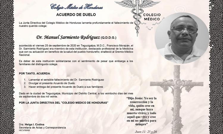 Obituario Dr. Manuel Sarmiento Rodríguez (Q.D.D.G.)