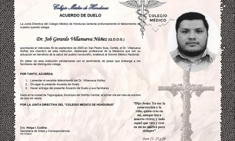 Obituario Dr. Job Gerardo Villanueva Núñez (Q.D.D.G.)
