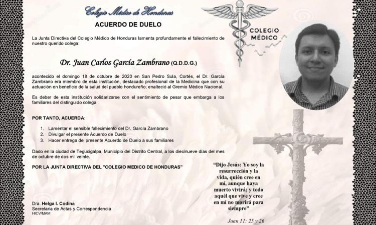 Obituario Dr. Juan Carlos García Zambrano (Q.D.D.G.)