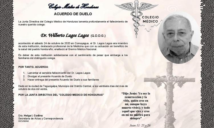 Obituario Dr. Wilberto Lagos Lagos (Q.D.D.G.)