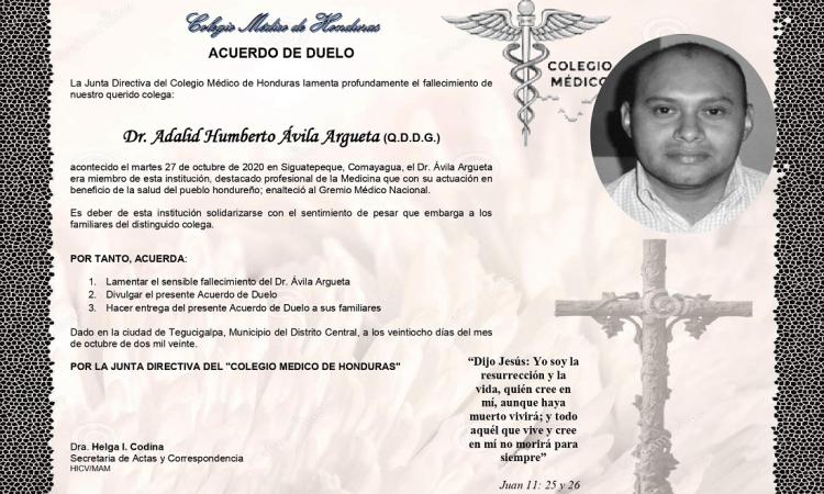 Obituario Dr. Adalid Humberto Ávila Argueta (Q.D.D.G.) - Colegio Médico