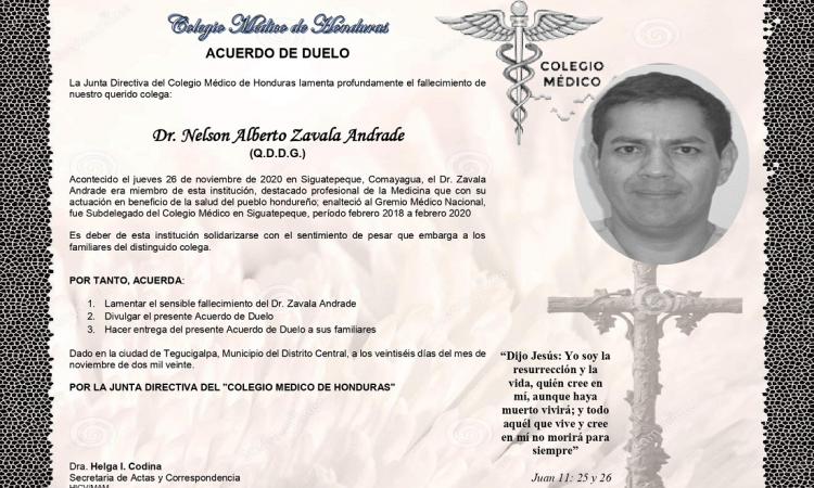 Obituario Dr. Nelson Alberto Zavala Andrade (Q.D.D.G.)