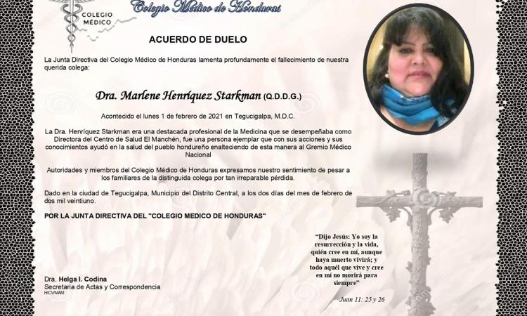 Obituario Dra. Marlen Henríquez Starkman (Q.D.D.G.)