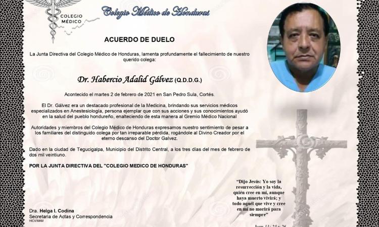 Obituario Dr. Habercio Adalid Gálvez (Q.D.D.G.)