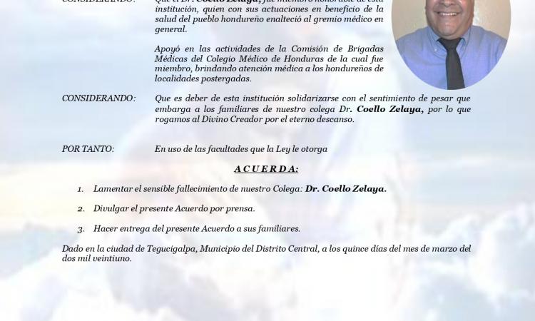 Obituario Dr. Carlos Alberto Coello Zelaya (Q.D.D.G.)