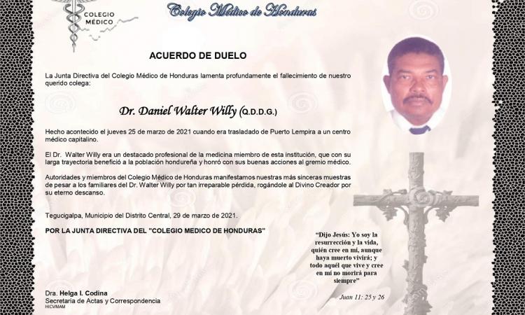 Obituario Dr. Daniel Walter Willy (Q.D.D.G.)