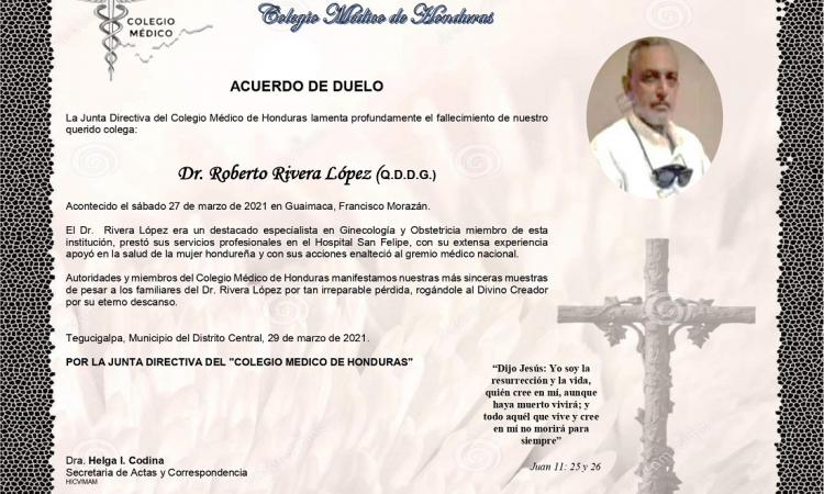 Obituario Dr. Roberto Rivera López (Q.D.D.G.)
