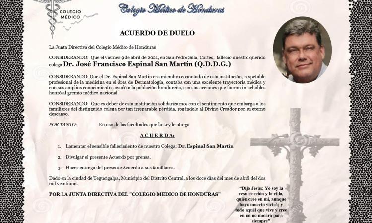 Obituario Dr. José Francisco Espinal San Martín (Q.D.D.G.)