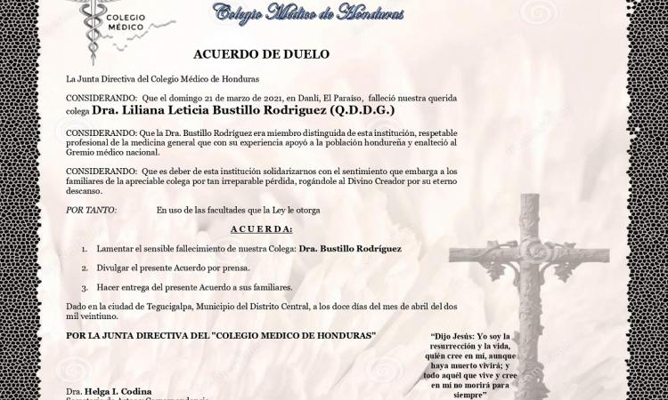 Obituario Dra. Liliana Leticia Bustillo Rodríguez (Q.D.D.G.)