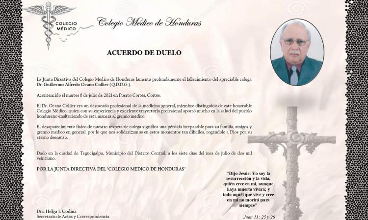 Obituario Dr. Guillermo Alfredo Ocano Collier (Q.D.D.G.)