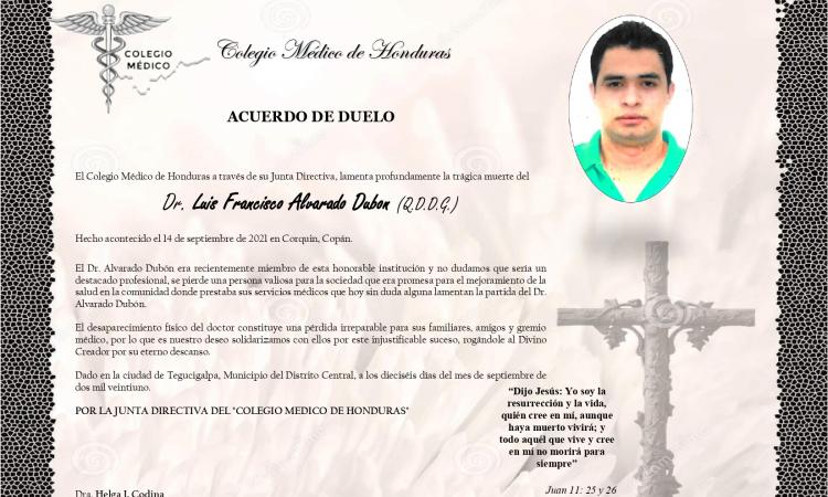 Obituario Dr. Luis Francisco Alvarado Dubón (Q.D.D.G)