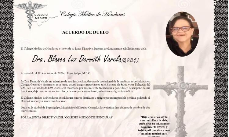 Obituario Dra. Blanca Luz Dermith Varela (Q.D.D.G.)
