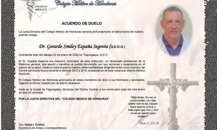 Obituario - Dr. Gerardo España Segovia (Q.D.D.G.)
