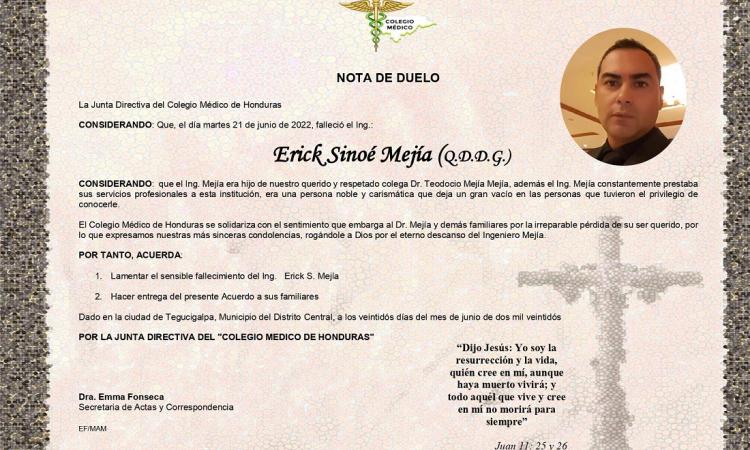 Obituario Ing. Erick Mejía