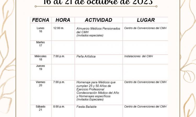 Programa Celebración Semana Día del Médico