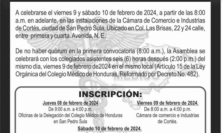 Convocatoria y Credencial Asamblea General Ordinaria LXII