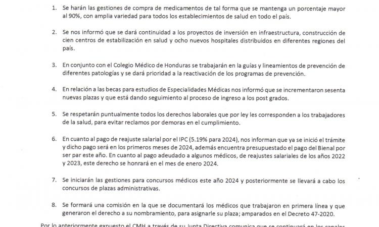 COMUNICADO DE REUNIÓN CON SRA MINISTRA 