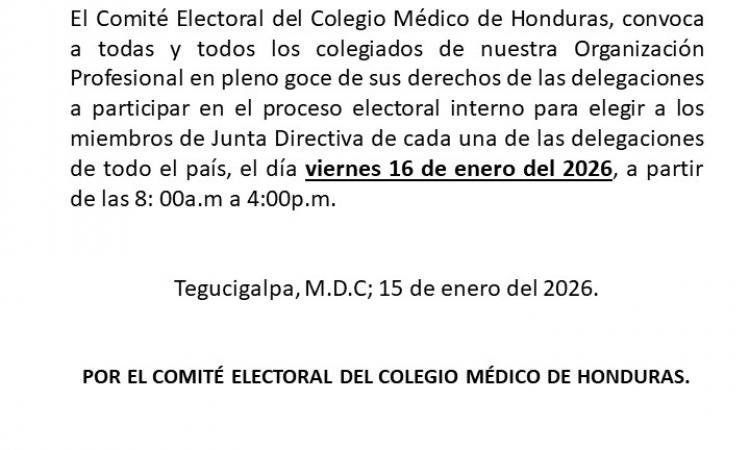 Convocatoria a participar en proceso electoral